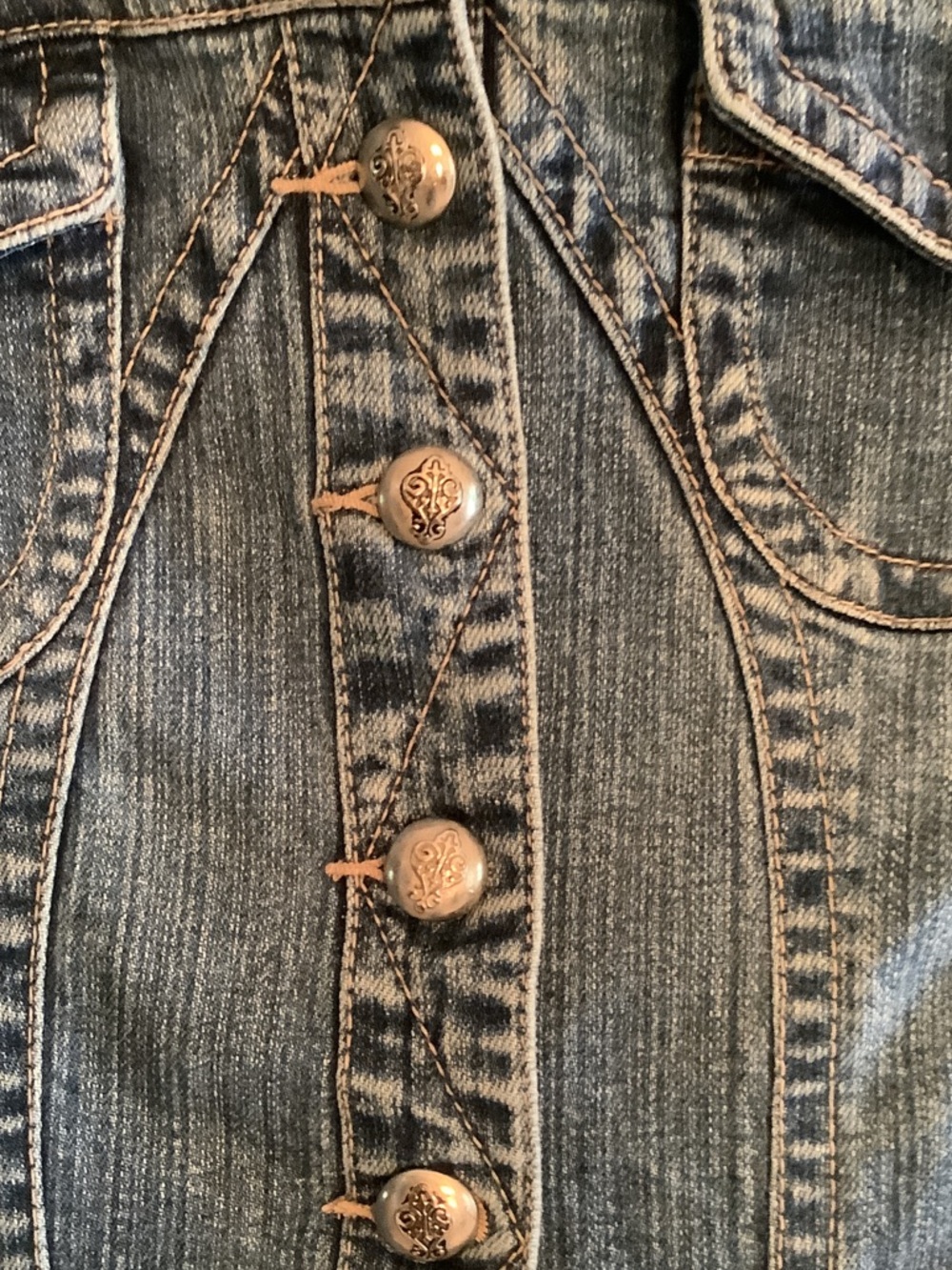 Transitional  Blue Denim Jacket with Button Front - Picture 7 of 7